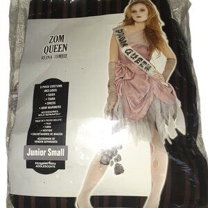 NEW! ZOM QUEEN REINA ZOMBIE HALLOWEEN COSTUME 5 PC DRESS-JUNIOR SMALL SIZE 3-5